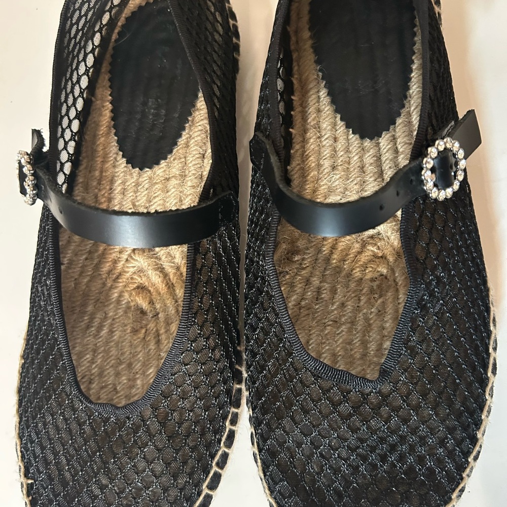J. Crew Mary Jane mesh espadrille flats Size 8 EUC - Picture 5 of 9